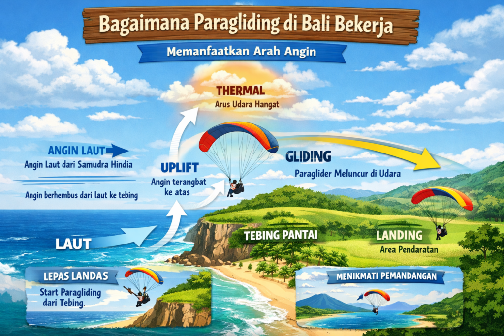cara paragliding di bali